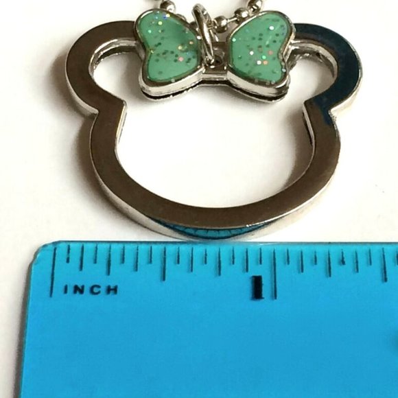 Silver Minnie Mouse necklace.  Great whimsical styling. Adjustable from 15-24 in - Picture 7 of 10